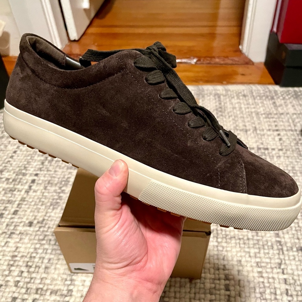 Water Resistant Suede Low Profile Court Sneaker